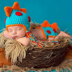 Newborn baby crochet photo prop dinosaur baby